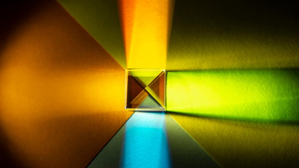 Top view abstract lights prism effect